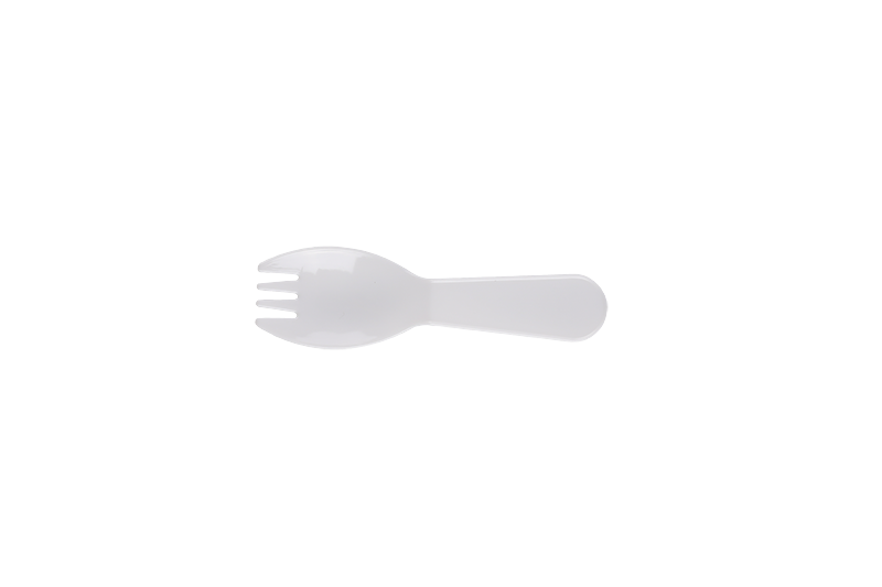 Jednorazový plastový biely mini koláčový dezert Spork