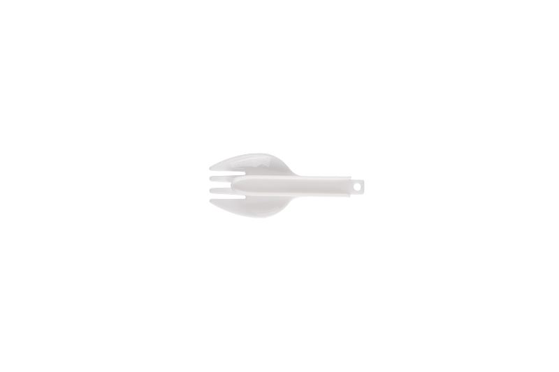 Jednorazové plastové biele skladacie okrúhle Spork veľkosti Mini