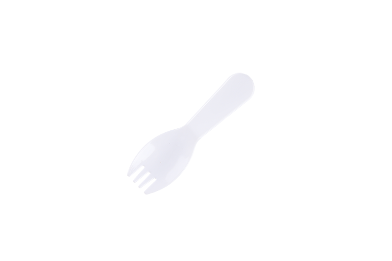 Jednorazový plastový biely mini koláčový dezert Spork